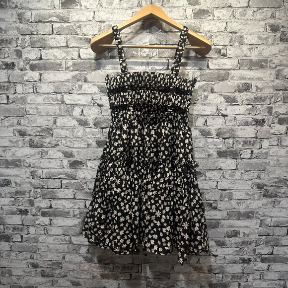 EUC ASOS Design Cami Mini Sundress Black w/ Raw Daisy Print size 4 - Picture 6 of 13